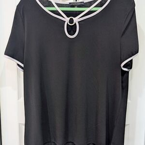 Black Women's Top with White Trim